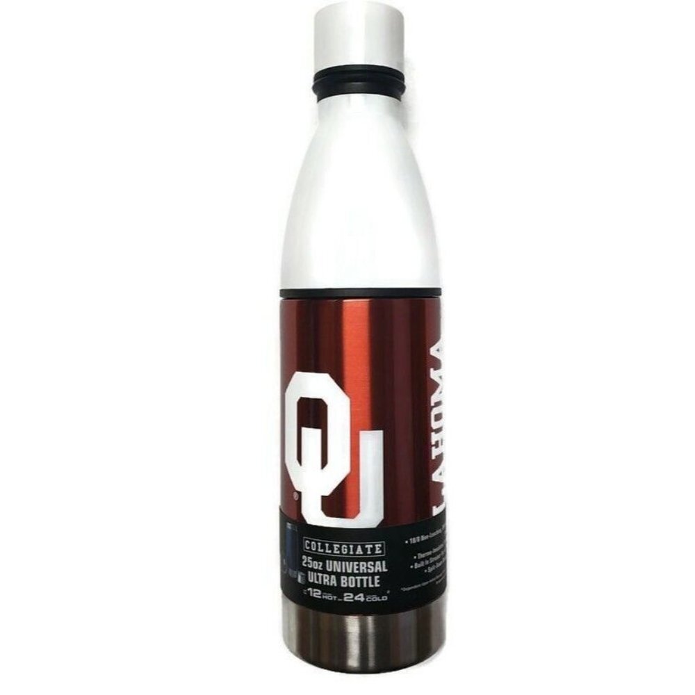 NCAA Oklahoma Sooners Universal Ultra Water Drink Bottle Stainless Steel 25oz